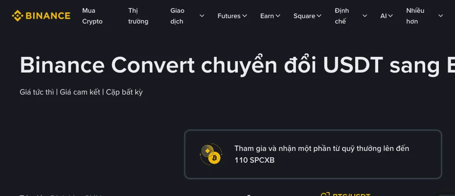 Binance Convert báo lỗi hoặc không chuyển đổi được: 5 nguyên nhân thường gặp